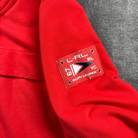 Ralph Lauren Active Women Hooded Jacket Sailing Patch Snap Close Red XL F196 - Picture 3 of 9